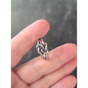 925 Sterling Silver Knot Ring, Size US 7.75 Vintage